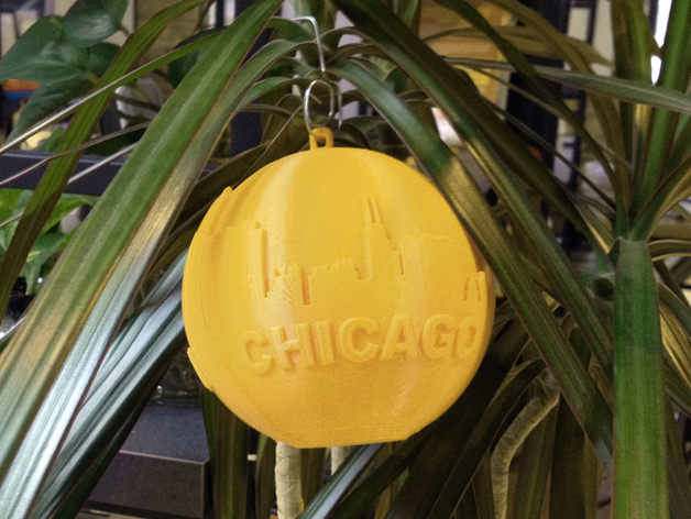 Chicago Skyline Globe Ornament