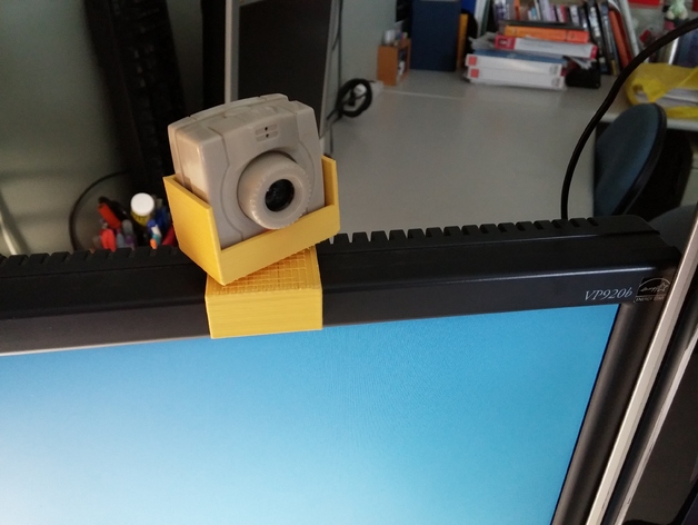 Webcam mount on the top of ViewSonic monitor
