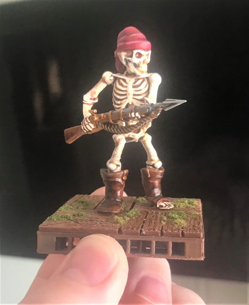 28mm Pirate Skeleton Warrior with Harpoon Gun