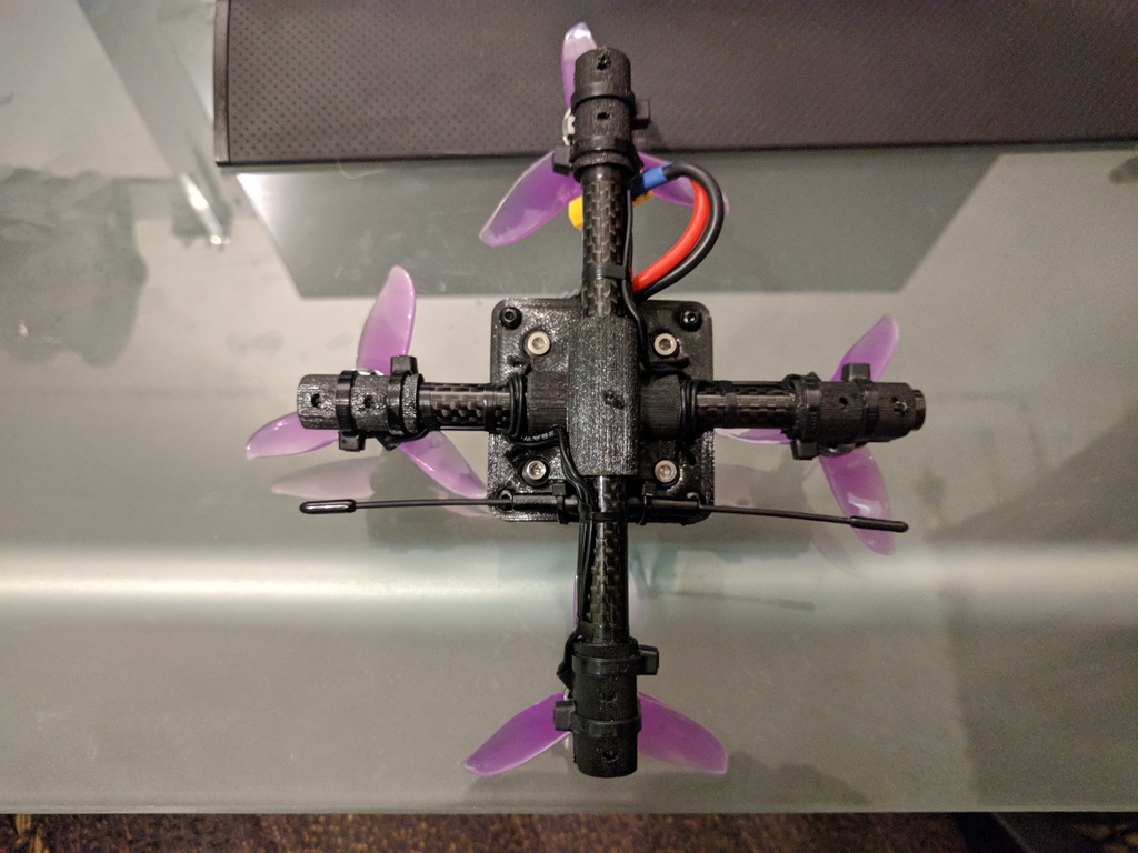 Inanimate carbon tube quadcopter frame