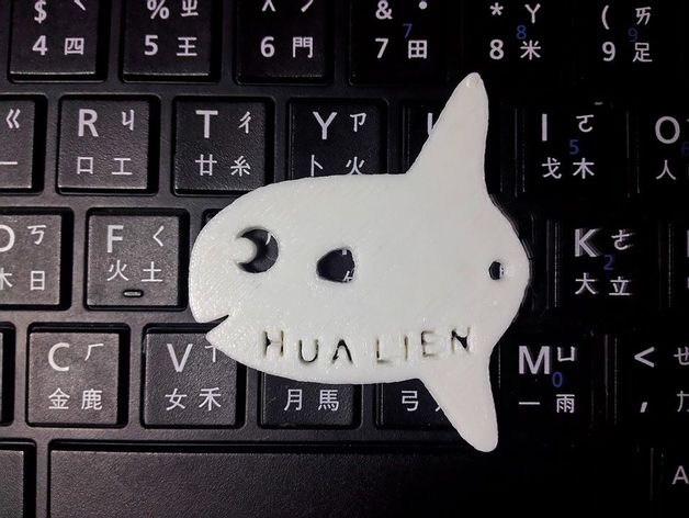 Mola mola fish(Sunfish) keychain. (Chinese:曼波魚鑰匙圈)