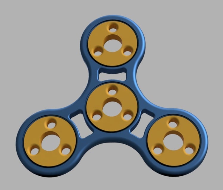 Ready to Print and play Spinner Fidget Toy + Caps + Integrated bearings