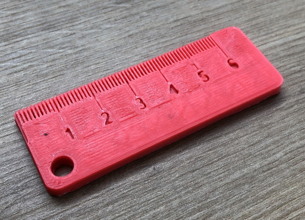 Keychain with ruler