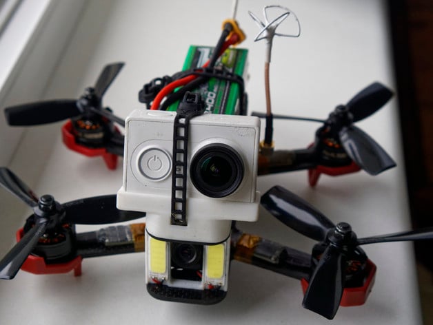 DL180 Quad FPV/HD camera and LED holder - full height version