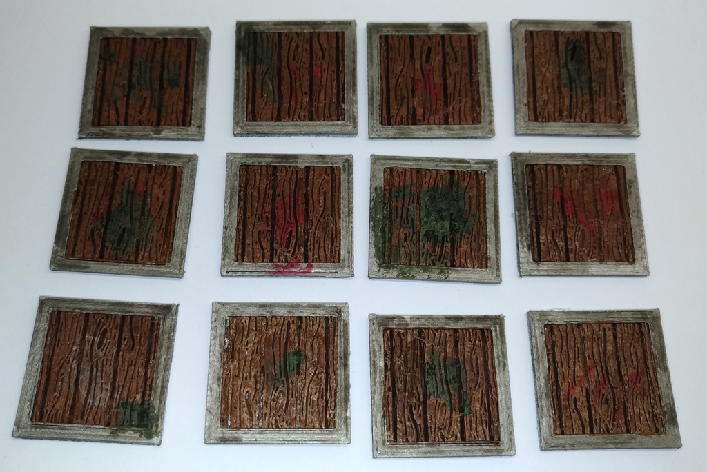 Wooden tile / plate for RPGs, 25mmx25mm