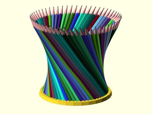 Hyperboloid with base, desktop pencil holder