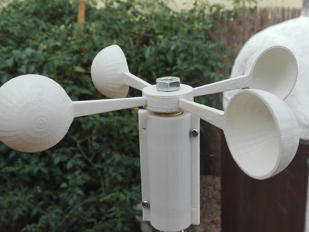 Simple Wind Speed Sensor / Anemometer 4 Windcups
