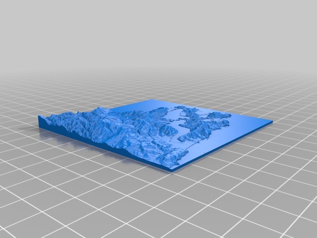 Elevation model of Dunedin, New Zealand.