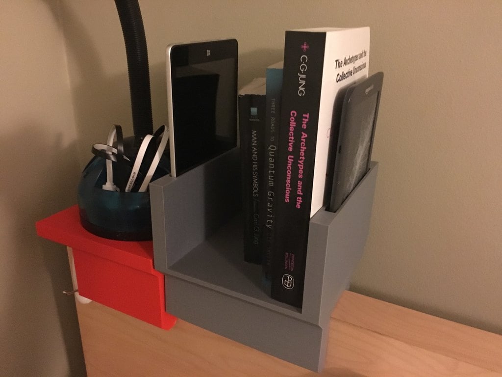 Bed Bookshelf With Slots for Kindle & Tablet