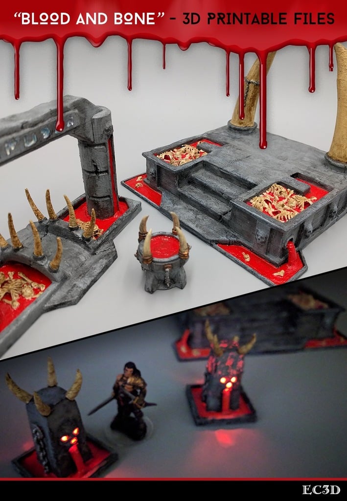Blood and Bone - Abyssal Scenery - 28mm gaming - Sample Items