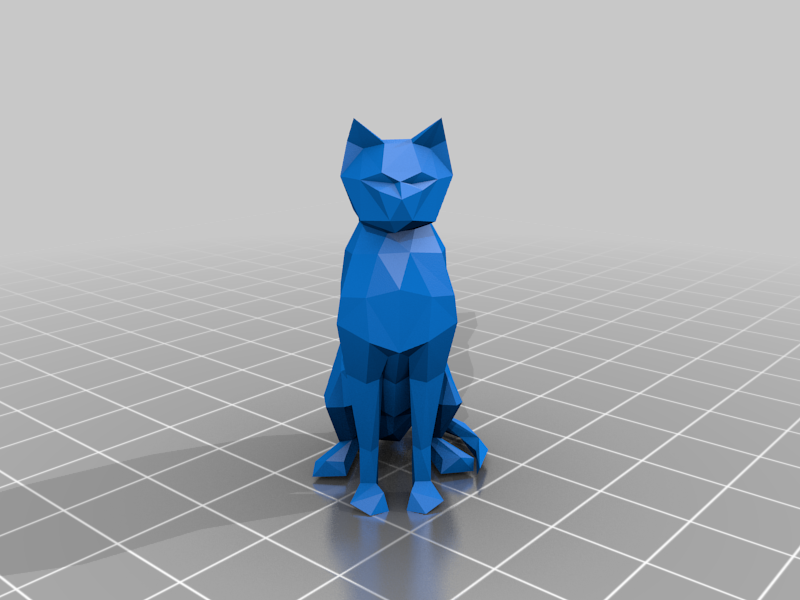 Low Poly Sitting Cat