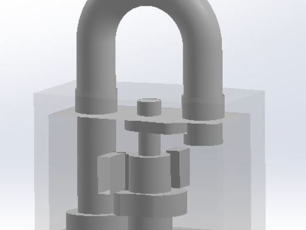 Fully contained padlock, no assembly required, rendered as a solid part
