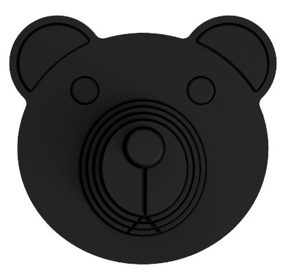 Bear Head with Controllable Nose (No Support, Single Print)