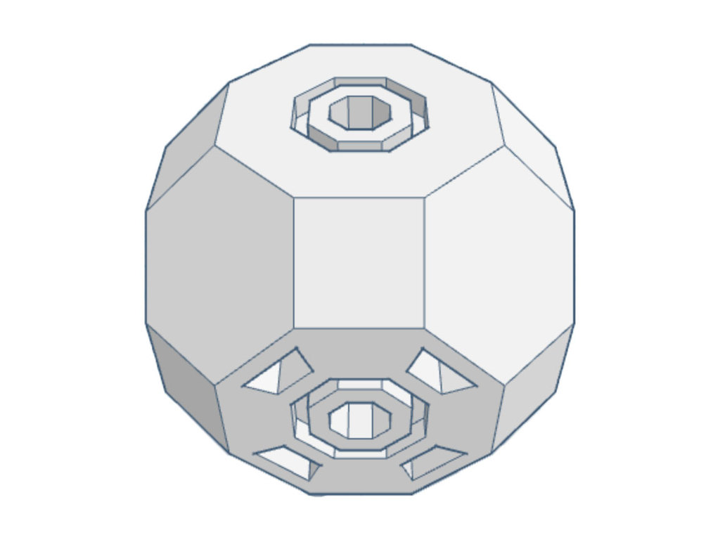 Futuristic Cuboctahedron Dice - Octagonal Pips