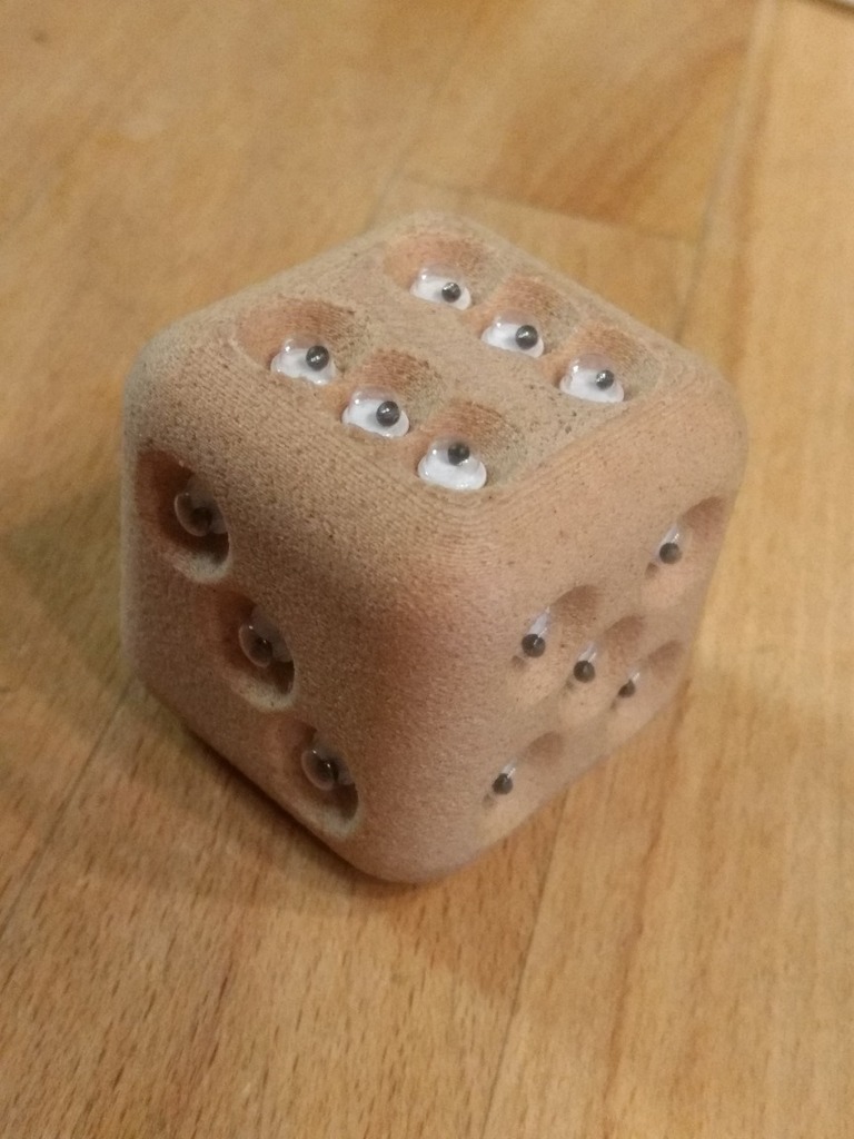 parametric dice with googly eyes