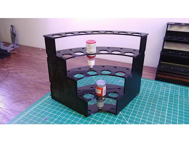 Modular Hobby Paint Rack Large Straight - 3D Printable Model on Treatstock