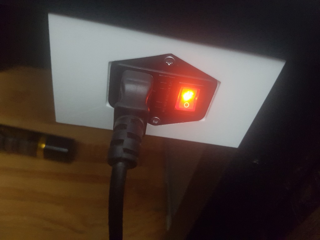 Fused power switch housing for ikea lack 