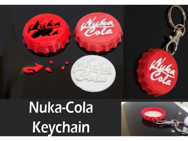 Fallout Nuka Cola Keychain Two Parts