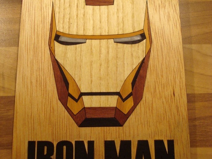 Iron Man from Laser Cut Wood Veneer