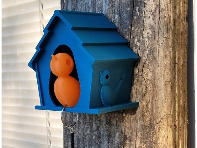 Birdhouse Keychain Holder
