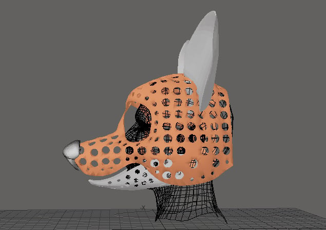 Fursuit- or puppet-head base - version 44 - Toon canine