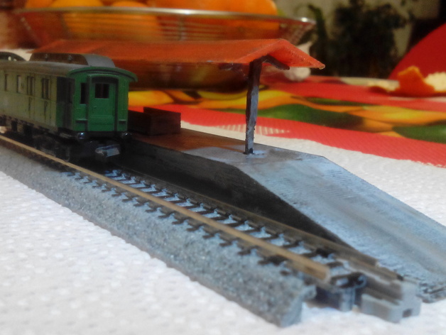 N Scale model Railroad Railway Platform