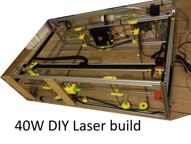 DIY 40W CNC Laser cutter, from bad to better with 3D printing