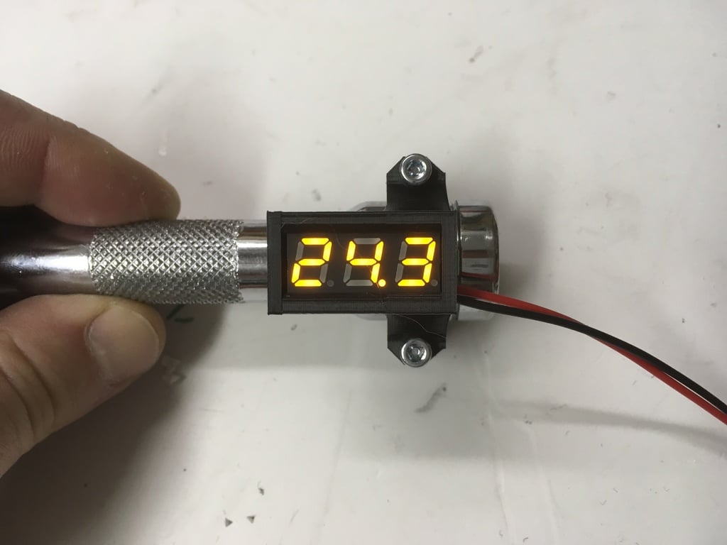 Mini-Voltmeter mount for 22mm Bicycle or Scooter handlebar