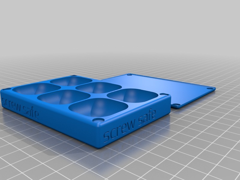 Screw tray/box with magnetic lid (8mm magnets underneath, 6mm for lid)