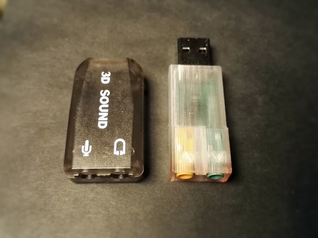 Minimal case for ‘3D sound’ USB sound card
