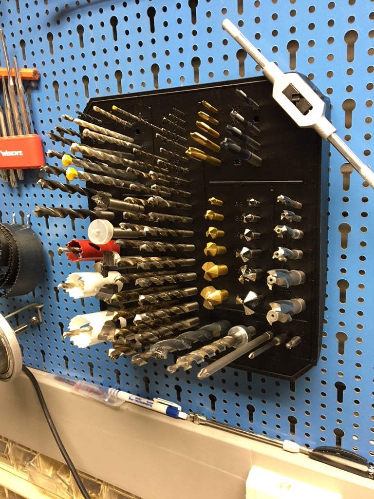 Drill bit holder for Pegboard