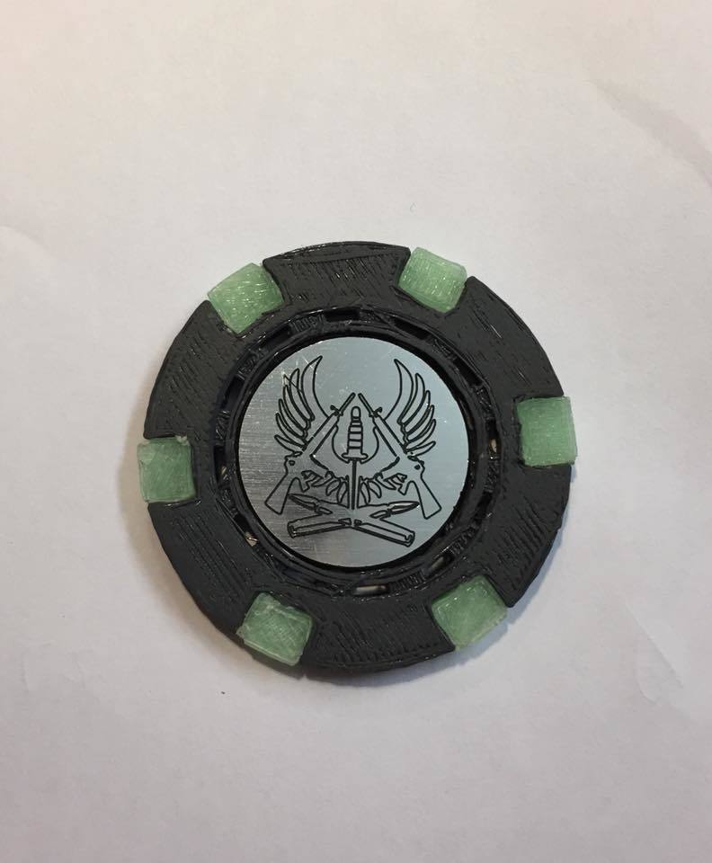 Dual color Poker chip with custom logo