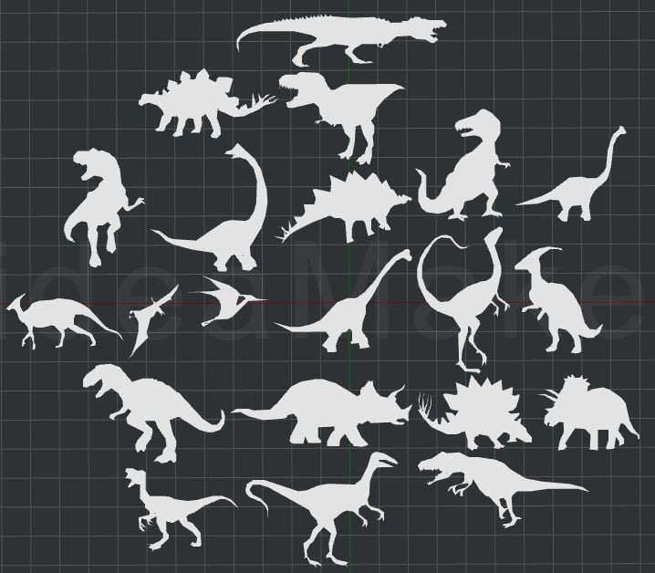 Collection of Dinosaurs 2D Wall Art