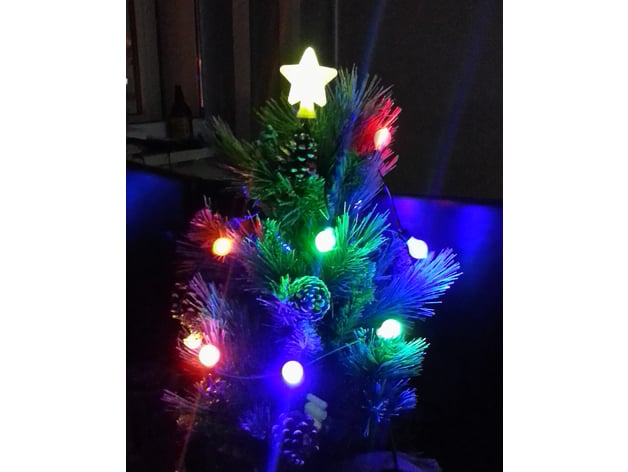 DIY Christmas lights for a small table-top tree