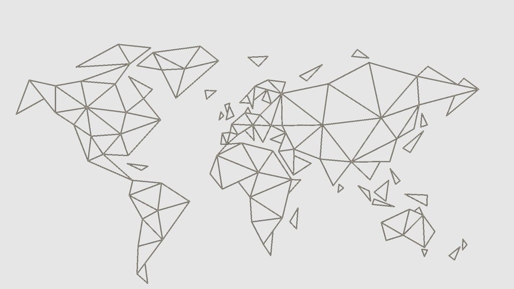 Low Poly World Map Wall Decoration