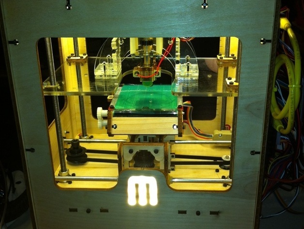 MakerBot logo insert backlit by LEDs