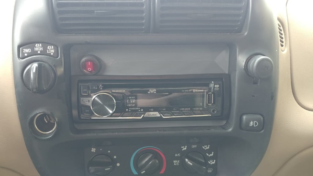 Double din to Single din with aux switch mount hole