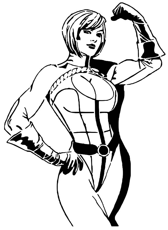 Power Girl stencil