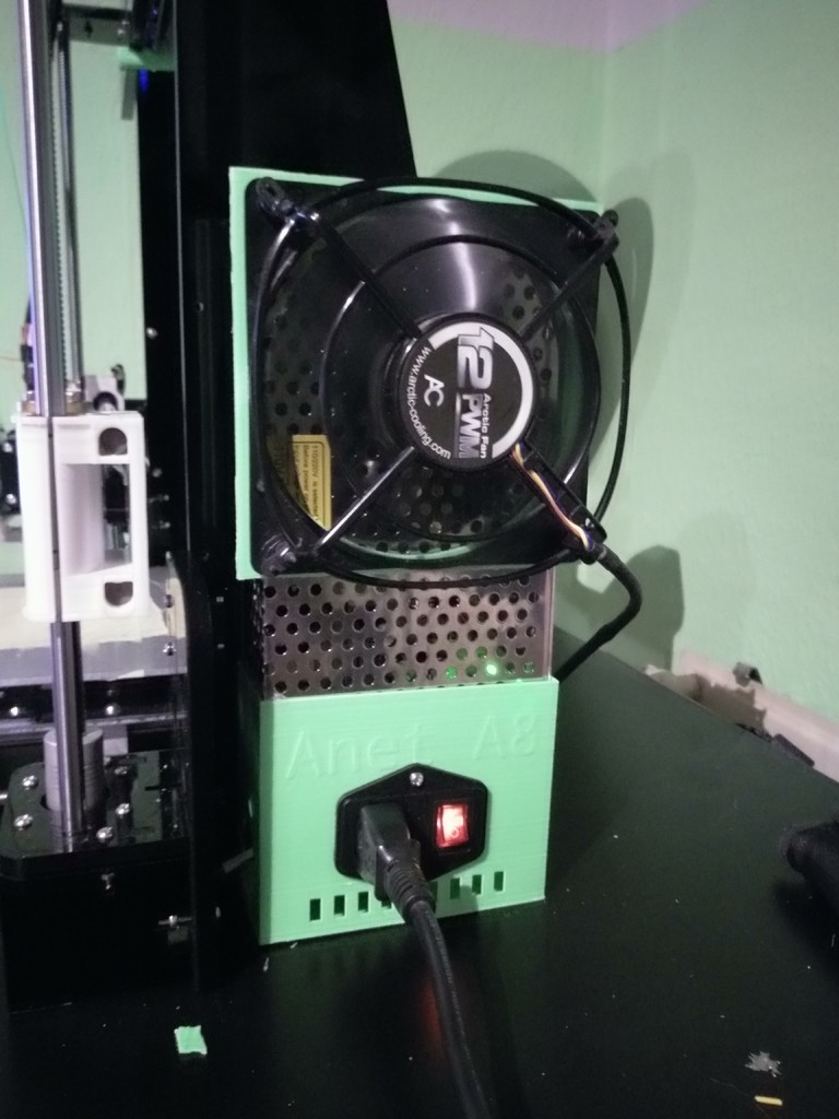 Anet A8 power supply 12mm fan holder