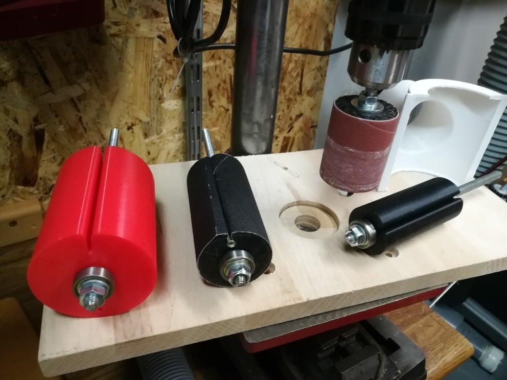 Sanding belt adapter for table drilling machine