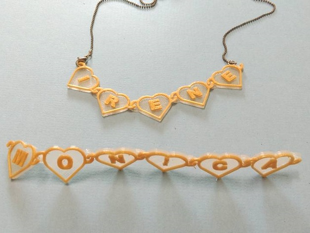 Heart chain with text