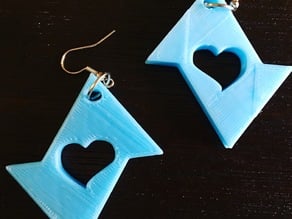 Triangle Heart Earrings