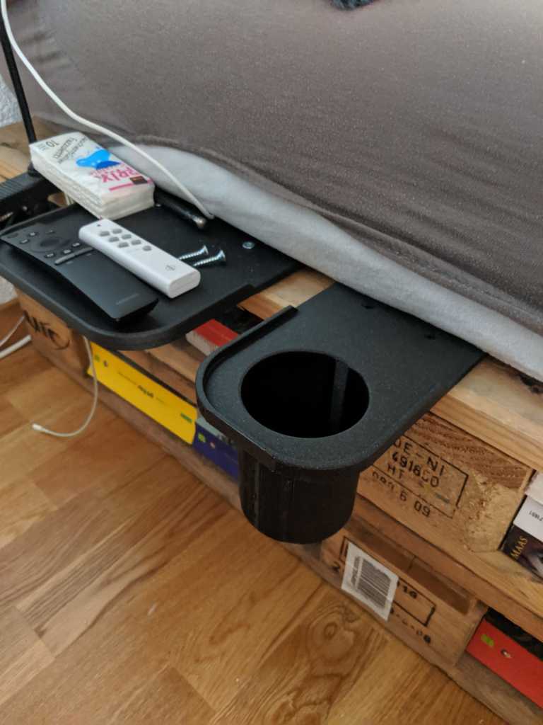 Bed table for drinks