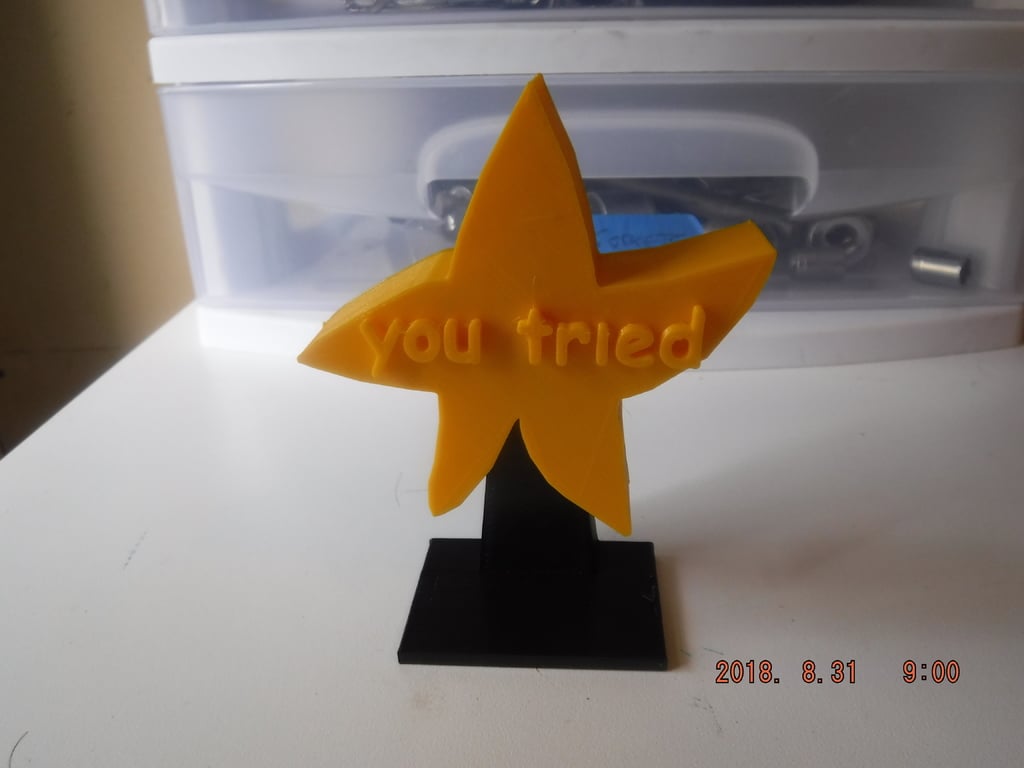 "You Tried" star trophy