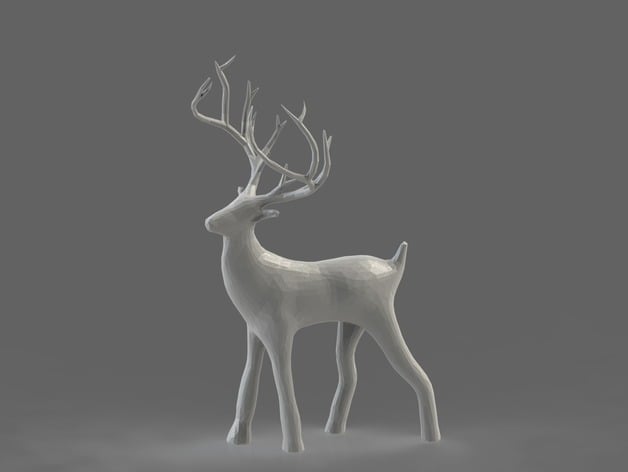 Simplified Holiday Christmas Deer Lowpoly Remix