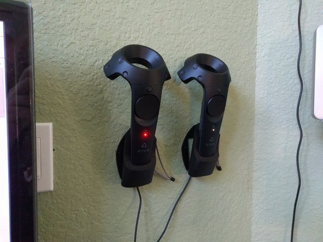 HTC Vive controller mount and charging station