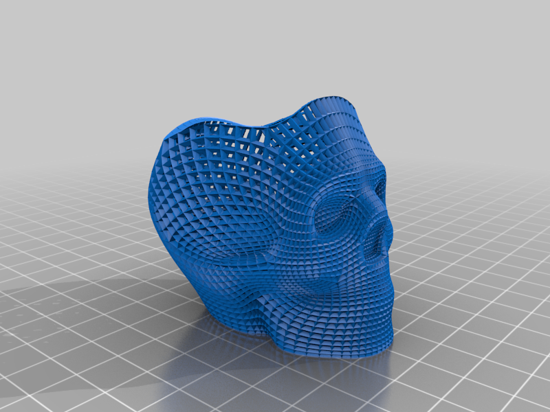 Wireframe Skull Pencil Holder (Flat base)