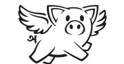 Winged pig stencil