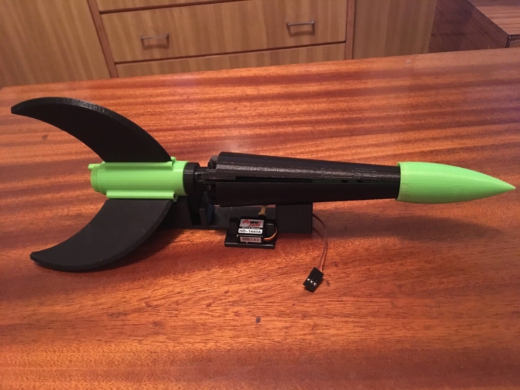 RC rocket missile with drop mechanism