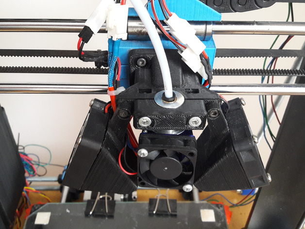 E3D v6 Prusa i3 Mount with 2x 40mm fan ducts